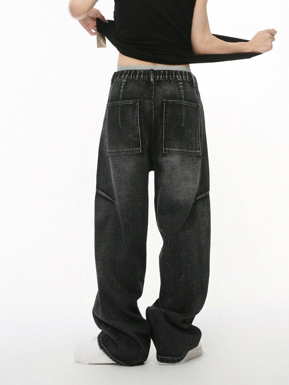 Men's Straight Wide Leg Denim Trousers
