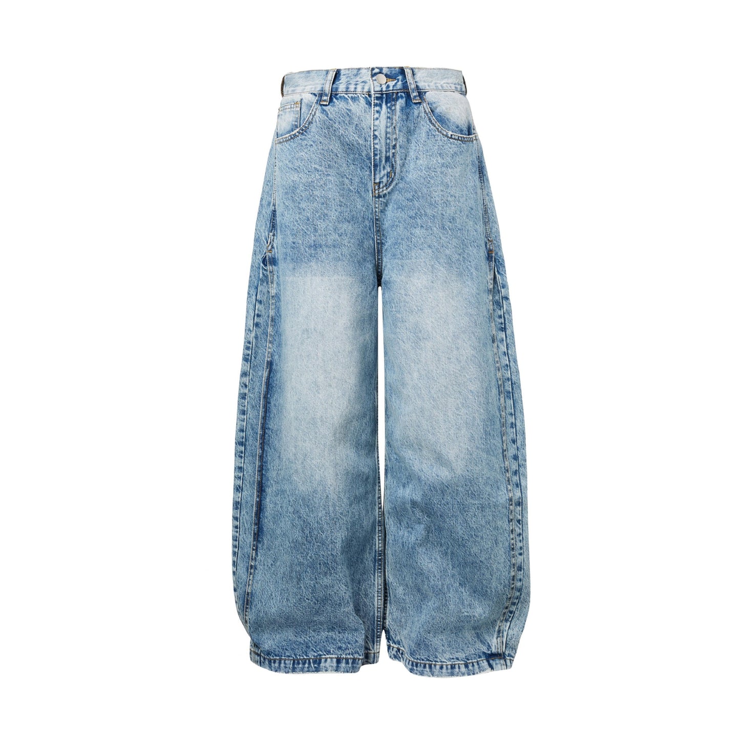 Niche Washed Distressed Loose Wide-leg Jeans