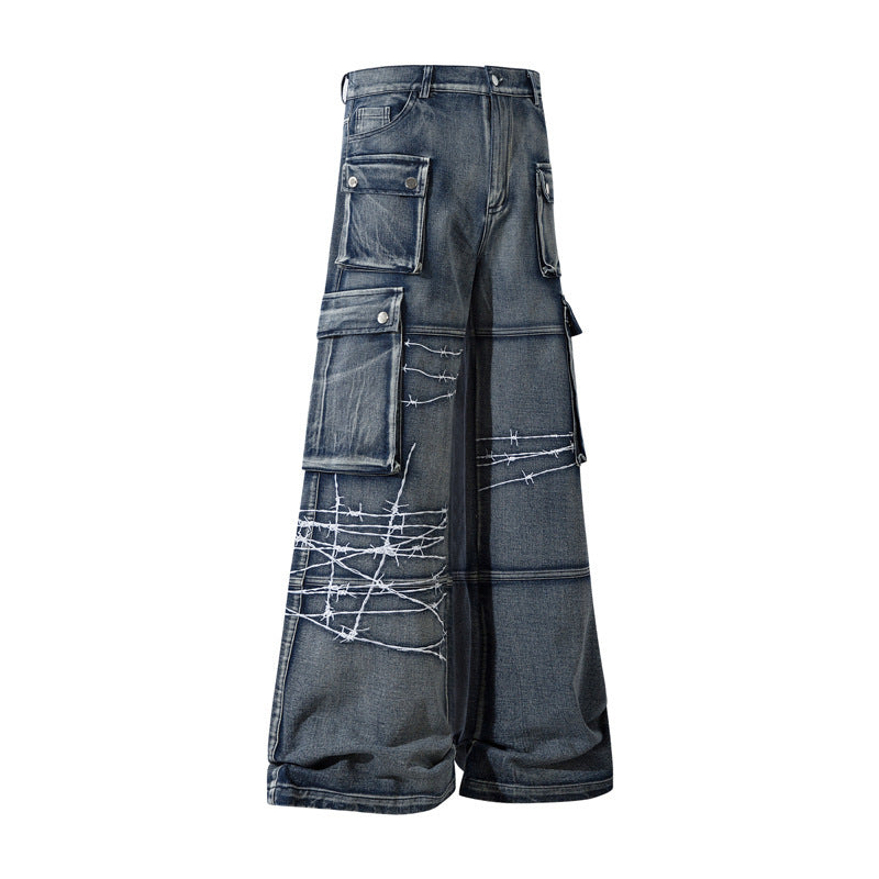 Maychao Special-interest Design Embroidery Heavy-duty Trousers