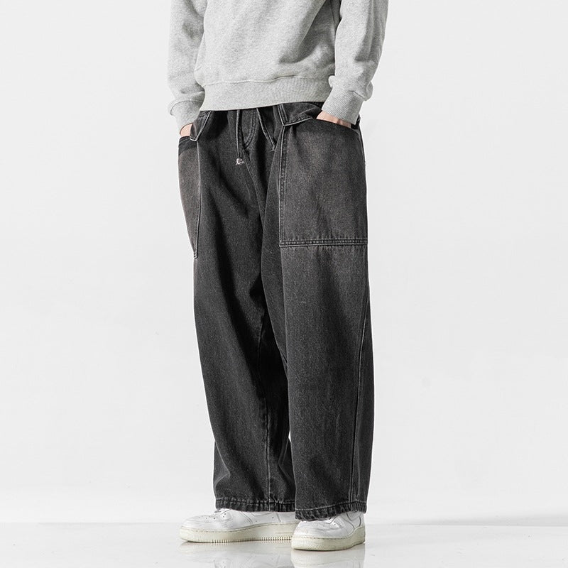 Japanese Style Large Size Leisure Wide-leg Straight Pants