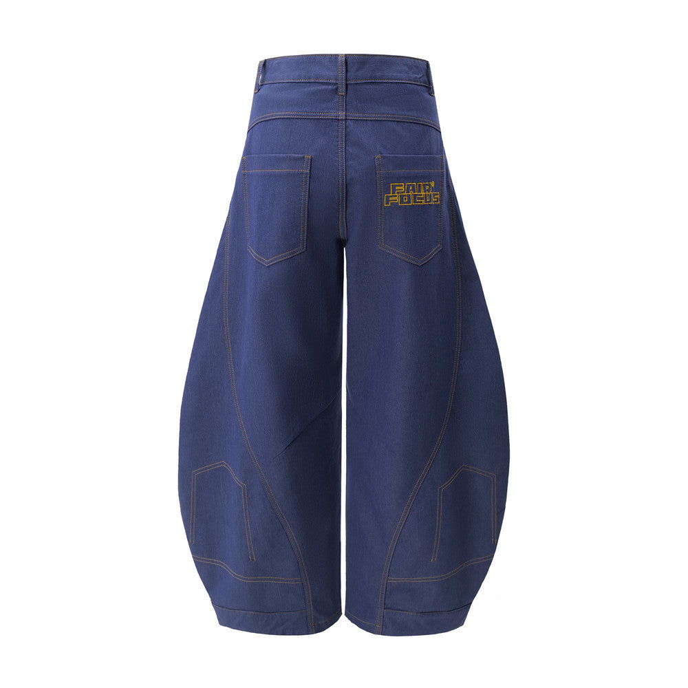 Men's Loose Personality Overalls Denim Trousers
