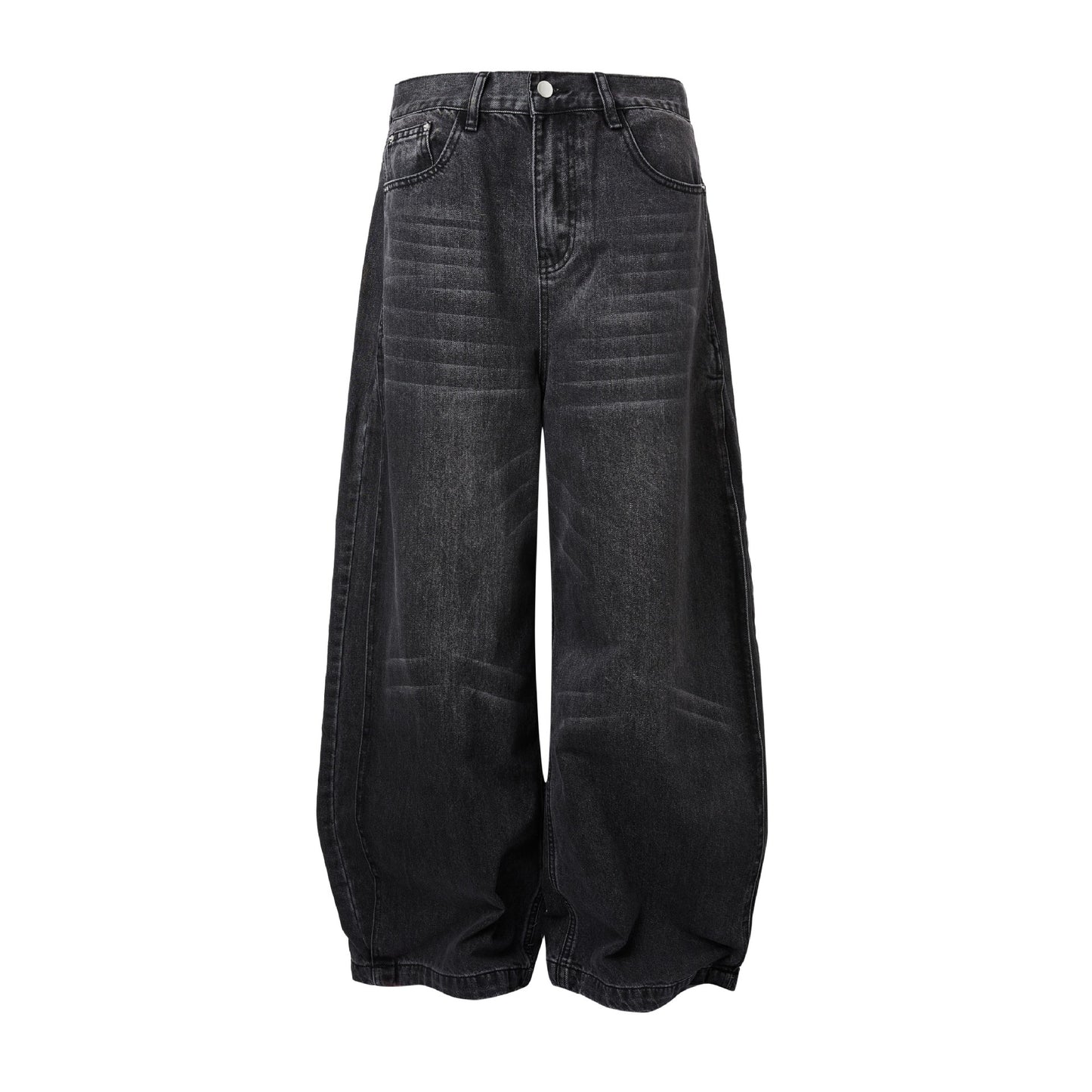 Niche Washed Distressed Loose Wide-leg Jeans