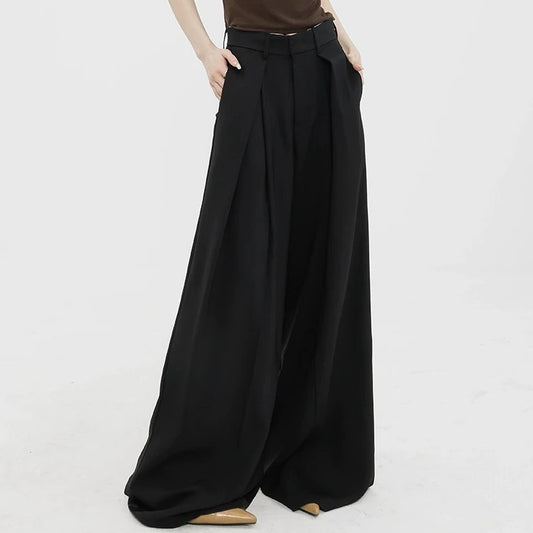 Autumn High Waist Casual Wide Leg Pants